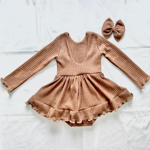 Mocha Sweater Knit Skirted Leo